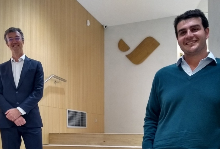 Els representants de Vall Banc i Microwd.